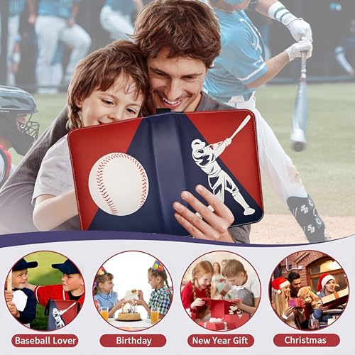 Baseball Card Binder 900 Pockets with 50 Sleeves - Red-Blue Variation