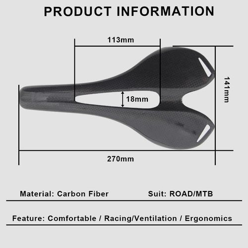 RXL SL Front seat mat Carbon Road Bike seat Carbon Bike Saddle Carbon Fiber Bike MTB seat for Cycling Carbon seat Road Bike 3K Glossy Fixie Bike seat,e-Bikes,Racing Bike seatpost Saddle
