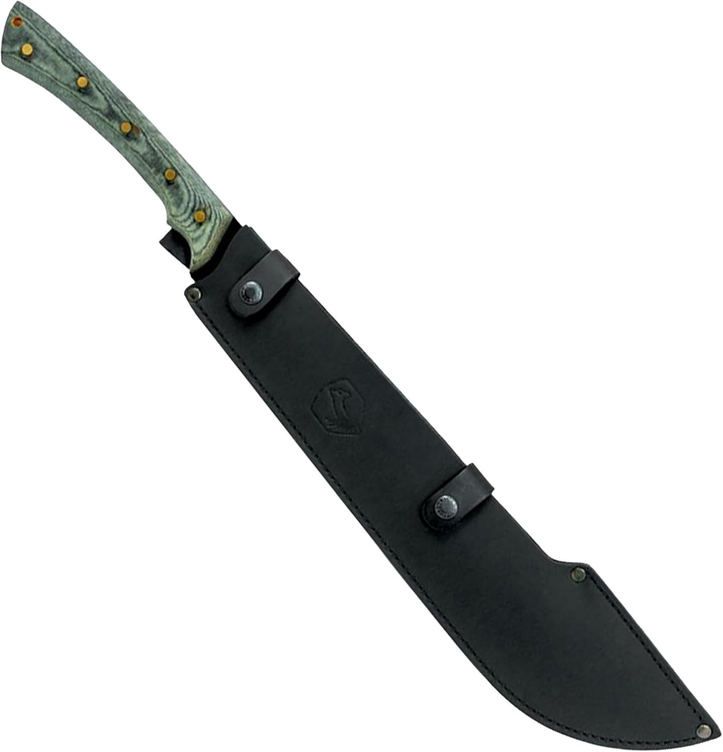 Condor Tool & Knife Discord Machete - 1075 High Carbon Steel Tactical Machete with a Micarta Handle - Hand Crafted Welted Leather Sheath - 3mm Thick - 17.5in Blade - 42oz