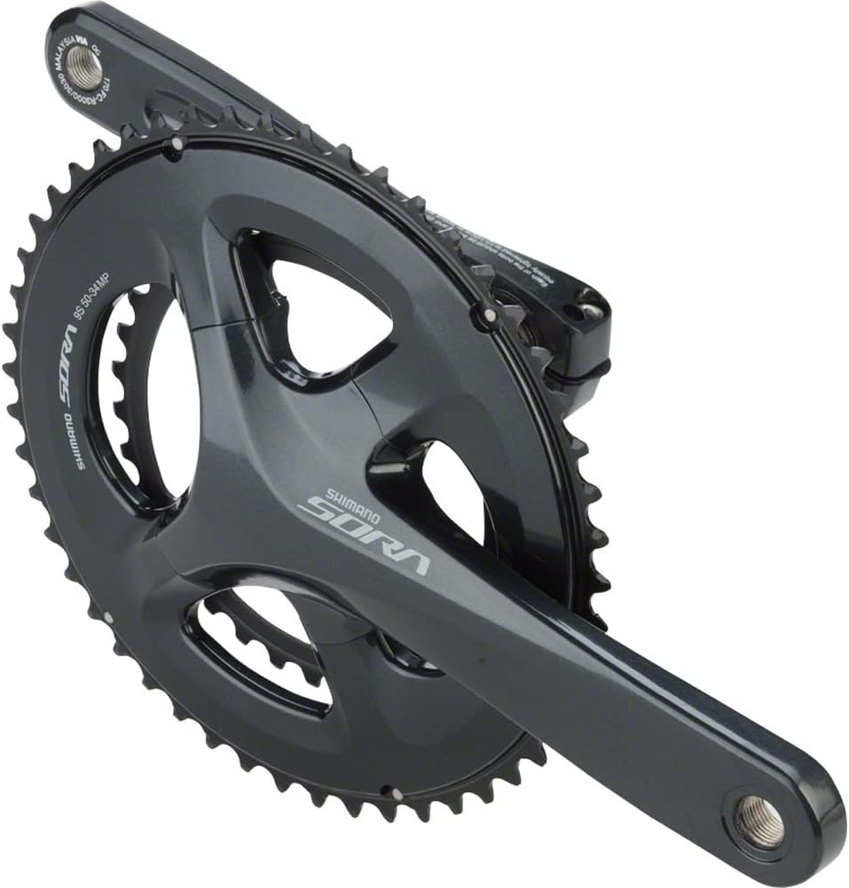 Shimano Sora FC-R3000 Crankset - 165mm, 9-Speed, 50/34t, 110 Asymmetric BCD, Hollowtech II Spindle Interface, Gray
