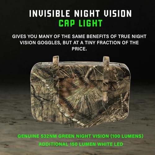 Night Vision Cap Light with Dual LED Modes - Clip-On Hat Flashlight for Camping Hunting Fishing