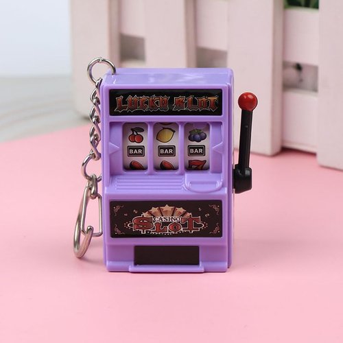 Opexicos 4Pcs Game Machine Keychain Mini Casino Lucky Charm Jackpot Key Chains Pendant Gifts
