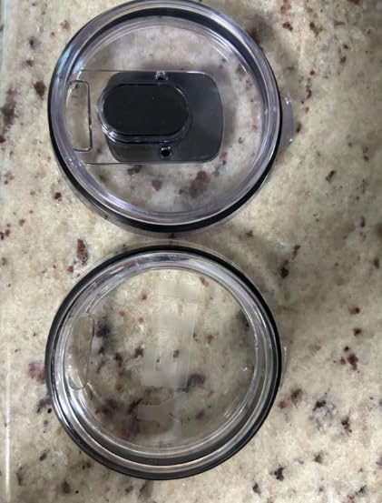 Amazleer 3 Pack 20 oz Magnetic Tumbler Lid with 3 Magnetic Slider Replacement, 20 oz Replacement Lid for Yeti Lids Old Style Rtic Coffee Tumbler, Magneti Spill Proof Tumbler (Black)