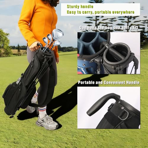Lightweight Golf Stand Bag with Cooler Pockets & Padded Strap