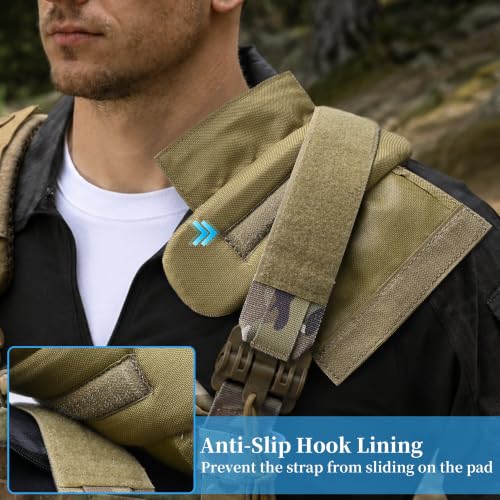 Shoulder Strap Pad for Backpack & Sling Bags - Khaki 2 Pack