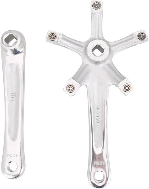 Bike Crankset, Bike Crank Arm Set, Aluminium Alloy Bike Single Speed Crankset, Left and Right Crank Arms Repair Parts for Mountain Bike, Road Bike (1 Pair)