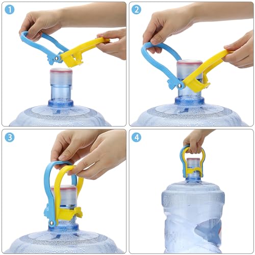 5 Gallon Water Bottle Handle Set - Non-Slip Plastic Lifting Handles for Heavy Water Jugs