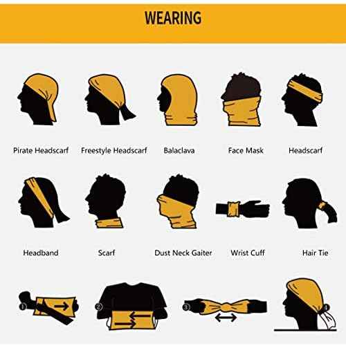 UV Face Cover Neck Gaiter Mask Dust Protection Magic Scarf Wind Bandana Balaclava for Summer Running Fishing 4 PCS