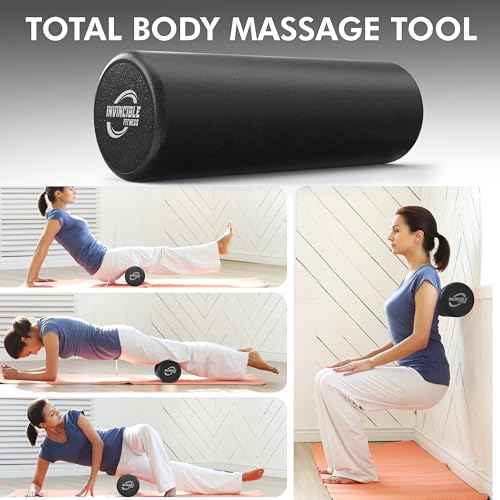 Invincible Fitness 17'' EPP Foam Roller for Deep Tissue Massage ? Enhance Recovery, Relieve Pain, and Boost Mobility for a Stronger, Healthier You (Black)