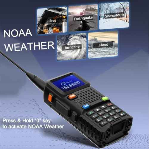 BAOFENG 5RM Ham Radio 10W Handheld Long Range 2 Way Radio UV-5R Upgraded Walkie Talkies, NOAA Weather Receiver, Type C Charging, 999CH Frequency Copy, Rechargeable 2500mAh Battery, Hiking Hunting Trip