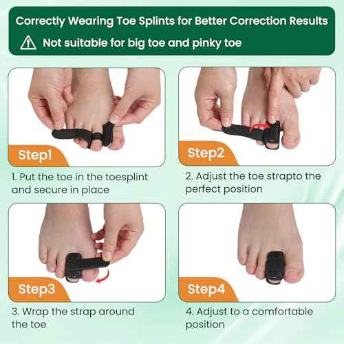 Hammer Toe Straightener for Women & Men - 2 Pack Toe Splints & Wraps for All-Day Comfort for Walking, Running or Rest - Relieve Discomfort from Bent, Curled & Broken Toes
