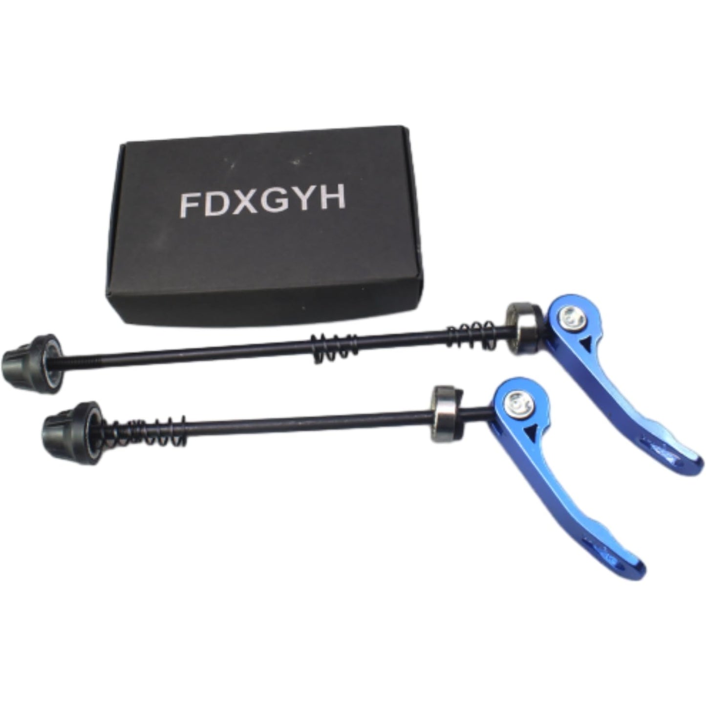 FDXGYH 1 Pair Bike Wheel Hub Front and Rear Skewers Clip Quick Release Bolt Lever Axle Set Mountain Bicycle Accessories for Mountain Bike (Blue-Black)