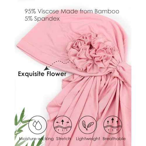 Pretied Head Scarves for Women Featuring Long Tail Finish Made of Stretchy Viscose