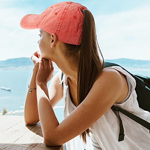 Women’s Satin Ponytail Baseball Cap - Washed Adjustable Twill Hat