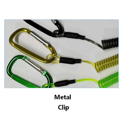 SEIWEI 6Pcs Fishing Lanyards Retractable Steel Wires Coiled Lanyard Buckle Anti Lost Rope for Fishing Pole Pliers Boating 1.2m & 1.5m Green