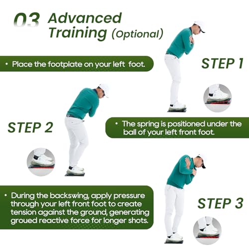 Golf Pressure Plate Training Aid with Adjustable Balance Board for Swing Improvement