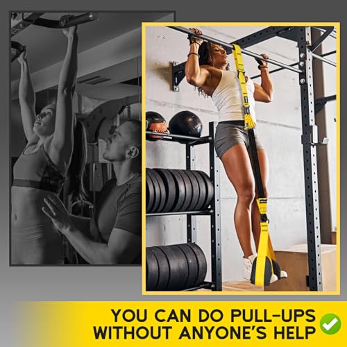 Yellow Pull Up Assistance Bands Set - Adjustable Heavy Duty Resistance Workout Equipment
