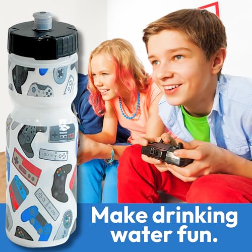 Kids BPA-Free Sports Water Bottle 22 oz - Video Games Design - 50 Strong