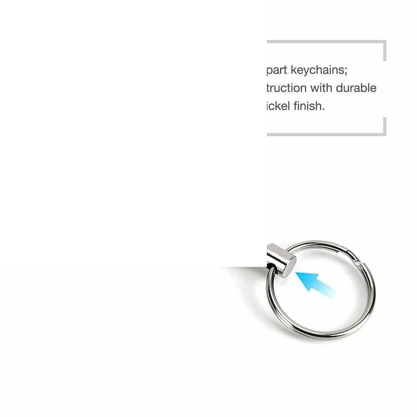 Quick Release Detachable Pull Apart Keychain Key Rings Clip Double Spring Split Snap Seperate Lock Holder Silver (4PCS)