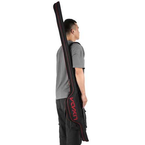 HUIOP Portable Fishing Case, 63" Folding Fishing Pole Holder, Large Capacity Rod Tackle Organizer Storage Bag
