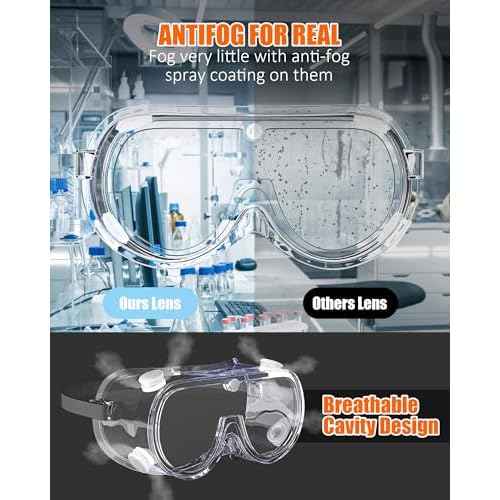 Anti-Fog Indirectly Vented Lab Safety Goggles Over Glasses