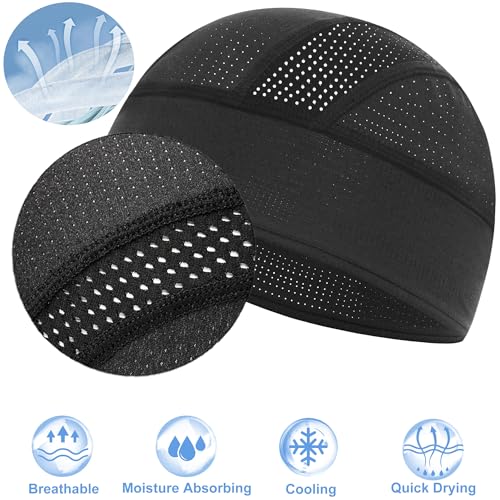 vidsel Skull Cap Cooling Helmet Liner Beanie Breathable Mesh Sweat Wicking Cycling Running Hat for Men Women