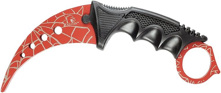 Falcon 7.5" Tactical Fixed Blade Training, No Edge. For Training Purpose Only (Black)