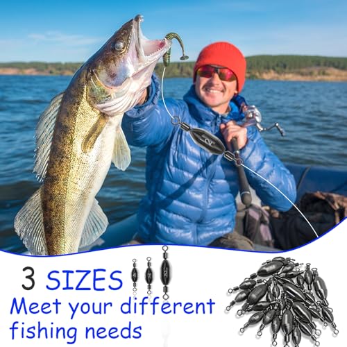 1/16oz Brass Fishing Weights with Swivels - 15pcs