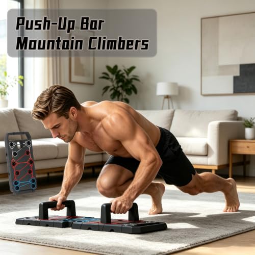 BLACK Extended Foldable 25-in-1 Push Up Board for Home Workout