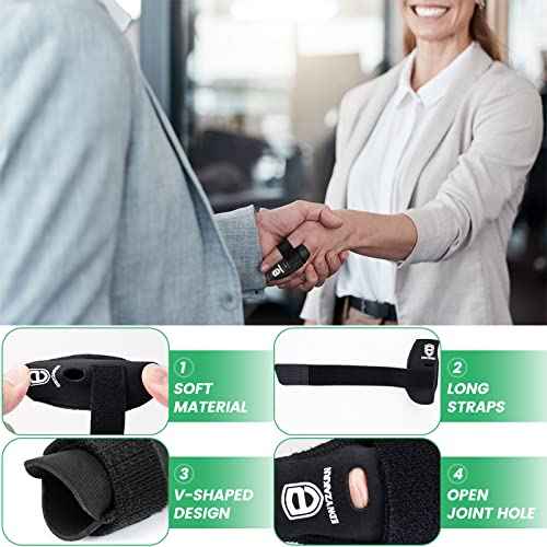 2 Pack Finger Sleeves Protectors, Finger Buddy Bands Adjustable Trigger Finger Brace Splint Support for Sport Basketball Volleyball Tennis Baseball