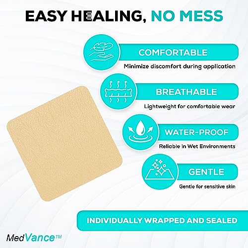 MedVance Silicone Adhesive Foam Dressing Without Border, 6"x6", Box of 5