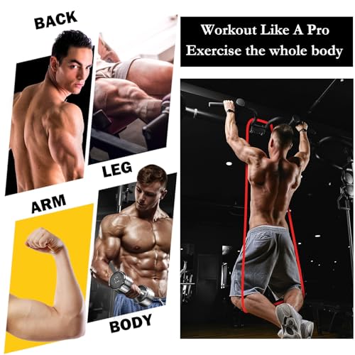 Foilswirl Resistance Bands 8 Pack with 15-35 Ibs Red Variation for Workout