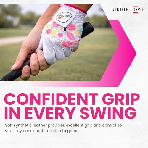 Birdie Town Jupiter 3 Pack Tropical Breathable Synthetic Leather Golf Gloves - Women, One Size