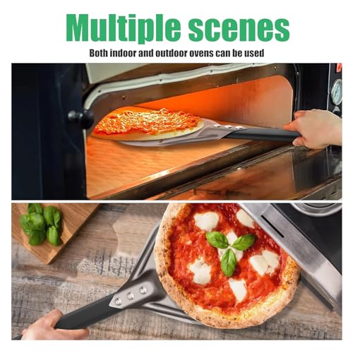 Perforated Pizza Turning Peel 9 Inch Aluminum Pizza Paddle with Metal Handle - Vari 1