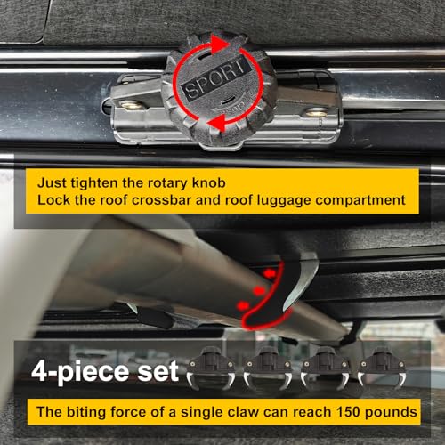 SYDSZ 4Pcs Car Roof Box Quick Caliper Fixation Clips for Luggage Carriers