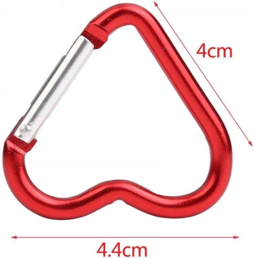 2Pcs Red Heart Shape Carabiners Keychain Clips Snap Hook Key Ring for Camping Accessories Backpack Water Bottle Aluminum Alloy Accessory and Keychain Carabiners，Accessories