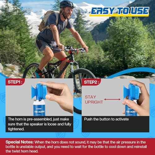 Air Horn Bear Horn: Air Horns For Safety Boat Horn For Self Defense - 115dB Heard Up to 0.5-Miles Away (1 Pack)