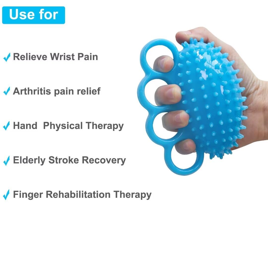 Hand Grip Strengthener Finger Exercisers Trainer Squeeze Stress Ball for Relieve Wrist Pain, Carpal Tunnel, Hand Physical Therapy, Stress Relief, Elderly Stroke Recovery, Arthritis, Anxiety