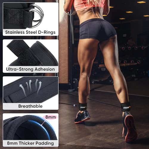 Ankle Strap for Cable Machine Resistance Bands Gym Leg Workout Adjustable Neoprene