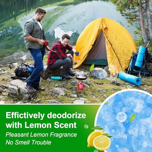 Lemon Scent Poo Gel for Portable Toilet - 100PCS Camping & Travel Waste Absorbent Powder