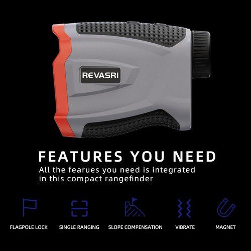 REVASRI Range Finder for Golf, Rangefinder with Slope, Magnetic Mount and Pin Lock Vibraiton, 1000 Yards Range Finder for Golfers, USB-C Rechargeable