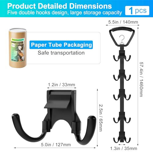 Hockey Equipment Drying Rack with Rotatable Hooks for Gear Organization