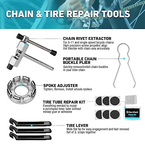DURATECH 31-Piece Bicycle Tool Kit with Storage Box - Bike Repair Set