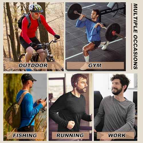 MLYENX 7 Pack Long Sleeve Shirts for Men UPF 50+ UV Sun Protection Quick Dry Moisture Wicking Workout Tee Shirts