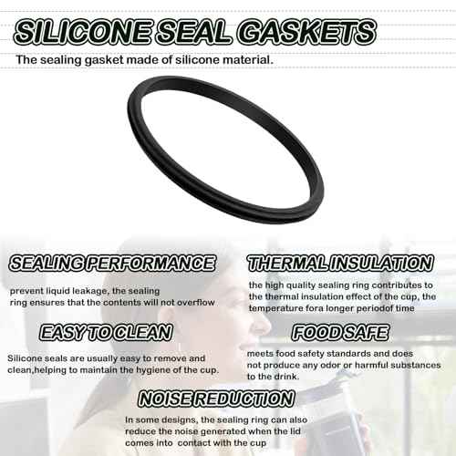 Rubber Seal Replacement Gasket for Yeti 30 oz Tumbler Lids, 6 Pcs Leak-Proof O Ring Gaskets with 1 Pcs Tweezer Compatible with 30/32 oz Tumbler, 14 oz Mug, 26 oz Cup and 35/42 oz Straw Mug