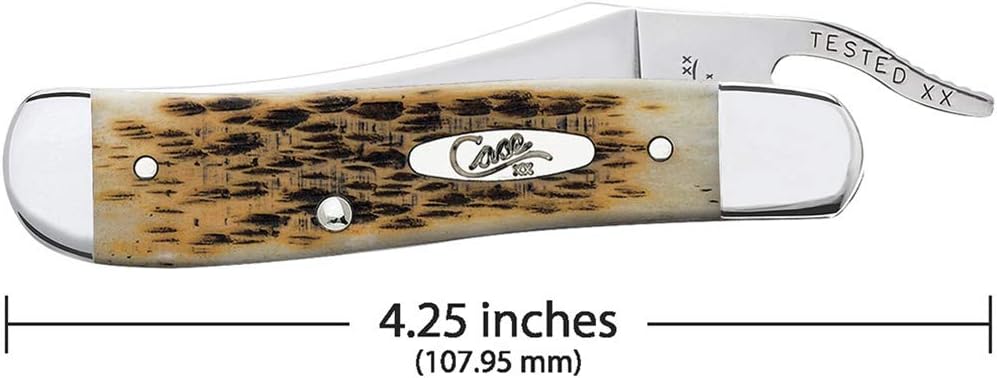 Case WR XX Pocket Knife Burnt 6.5 Bonestag Russlock Item #65303 - (6.51953L SS) - Length Closed: 4 1/4 Inches