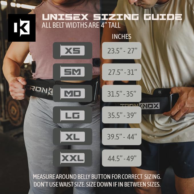 IronKnox Premium Weight Lifting Belt, 4 Inch Weight Belt for Men and Women with Self Locking Metal Buckle for Maximum Support, Weightlifting Belt for Squat or Deadlift, Durable Gym Belt for Men (Black, Large)