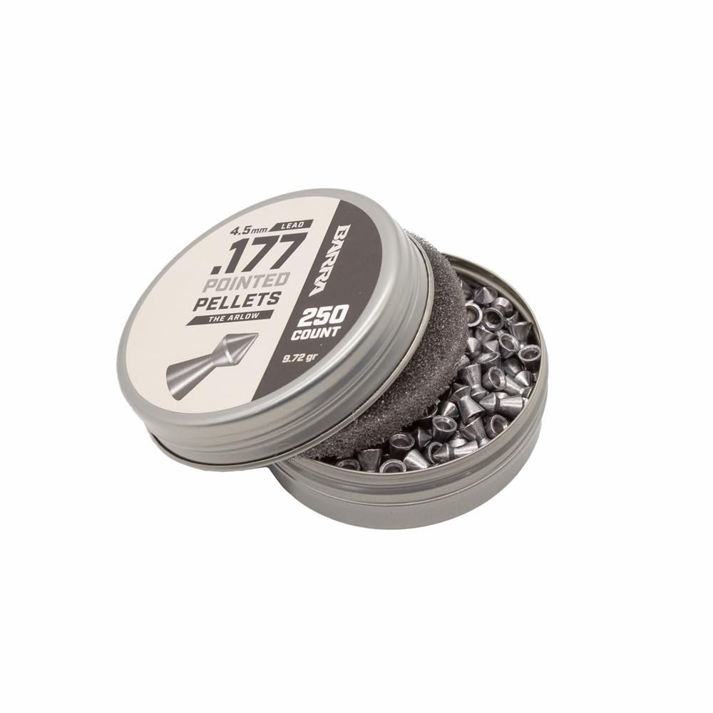 Barra Airguns Arlo Pointed Pellets for Pellet Gun, 0.177 Caliber 4.5mm Pellet, Hunting Grade, Maximum Penetration, Ideal for Small Game Hunting, Increased Accuracy, 250 Count