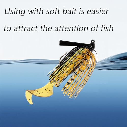 Bass Fishing Jigs Set 5pcs Silicone & Metal Weedless Lure 2.76in 0.35oz