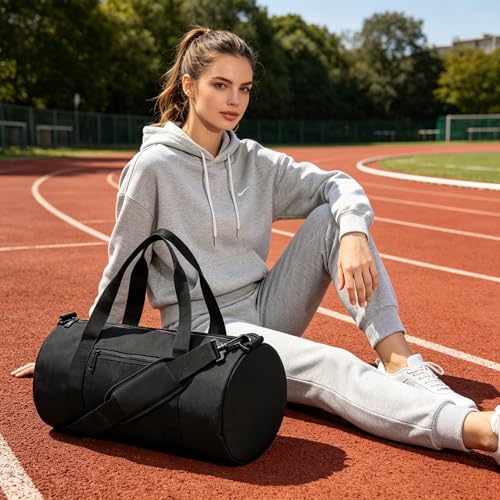 Black 21-Inch Large Gym Duffle Bag for Men Women Travel & Workout - 34L